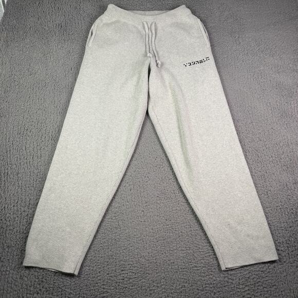 YoungLA Knitted Joggers Mens M Gray Drawstring Baggy Open Hem Relaxed Taper #255 - Picture 2 of 10